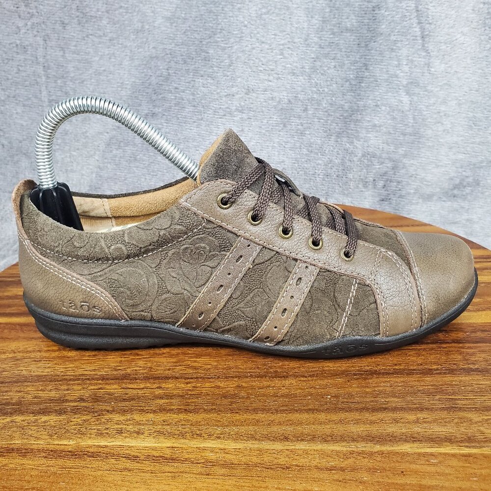 Taos Shoes Women's 8 Brown Suede Leather Cap Toe Lace Up Comfort Sneakers